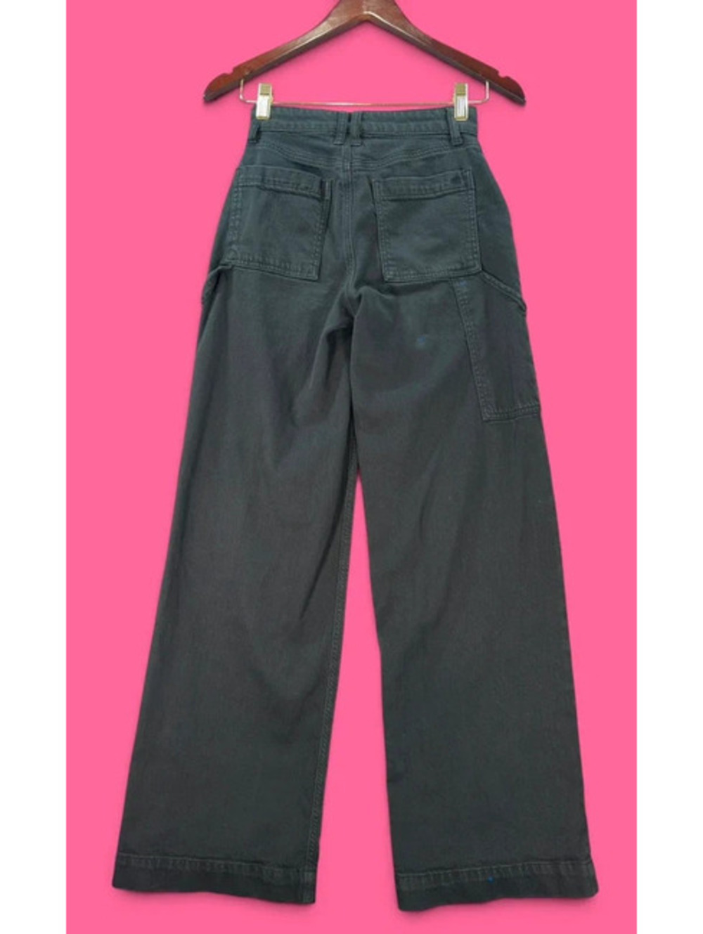 American Eagle 000 Black Super High-Waisted Baggy Carpenter Jeans C0049